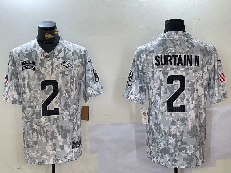 Men's Denver Broncos Patrick Surtain II #2 Arctic Camo 2024 Salute to Service Limited Jersey